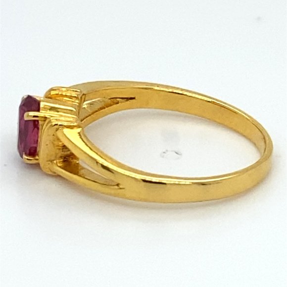 Mozambique Ruby .80ct Solid 18K Yellow Gold Ring - Picture 6 of 7